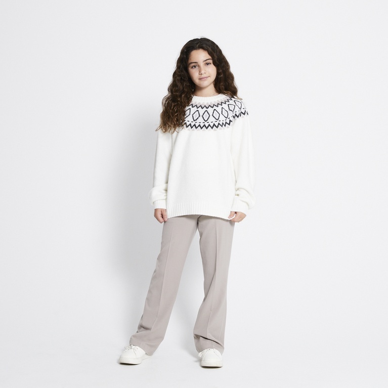 Pattern knit sweater "Britta star" Offwhite 2